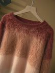 Nameria Gradient Cashmere Sweater Brushed Texture Loose Fit
