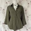 Nameria Pinstripe Puff Sleeve Button Front Blouse