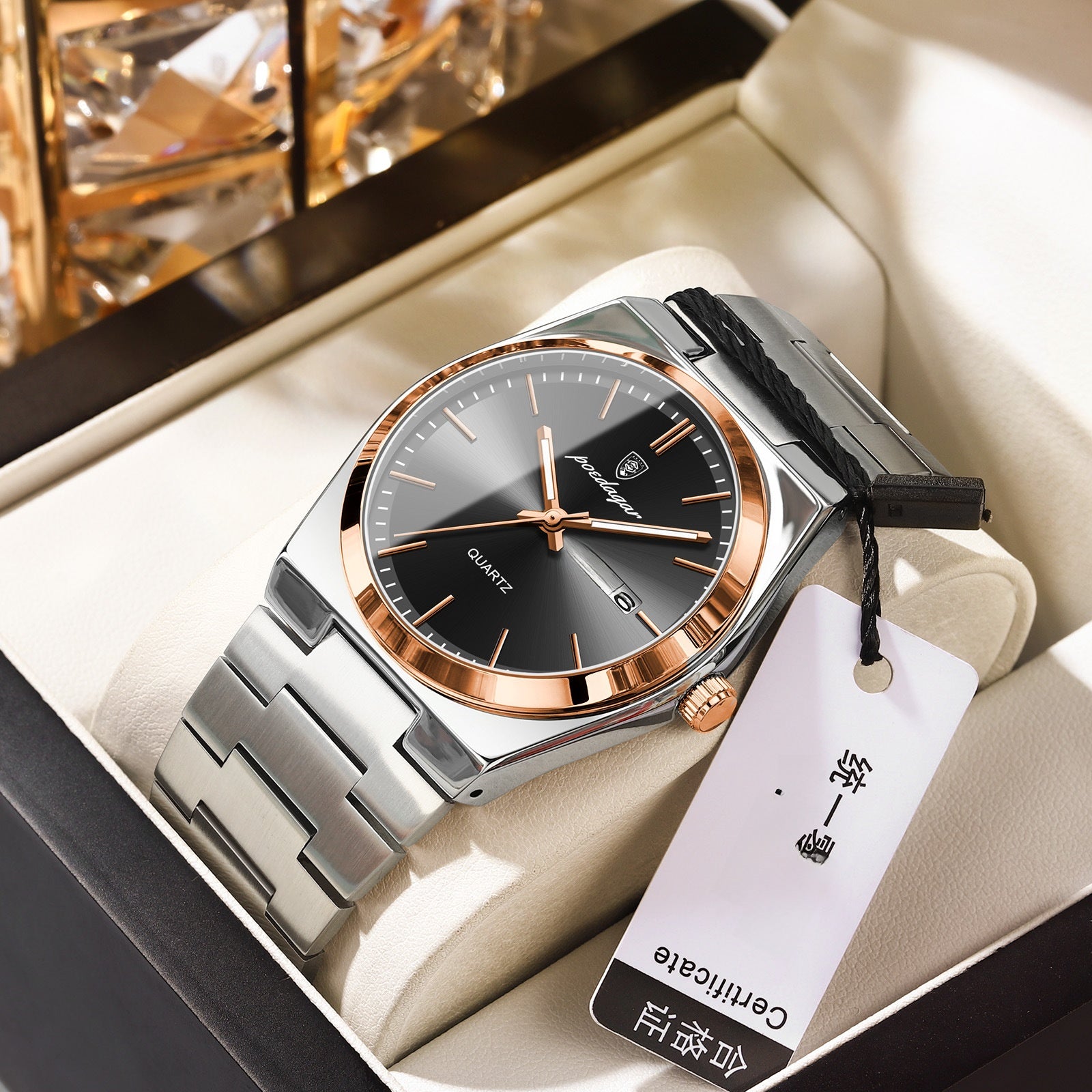 Nameria Podagar Quartz Day Date Watch Stainless Steel