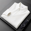 Nameria Half Zip Lapel Collar Waffle Knit Polo Long Sleeve