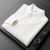 Nameria Half Zip Lapel Collar Waffle Knit Polo Long Sleeve