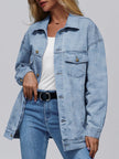 Nameria Womens Oversized Denim Jacket Long Sleeve