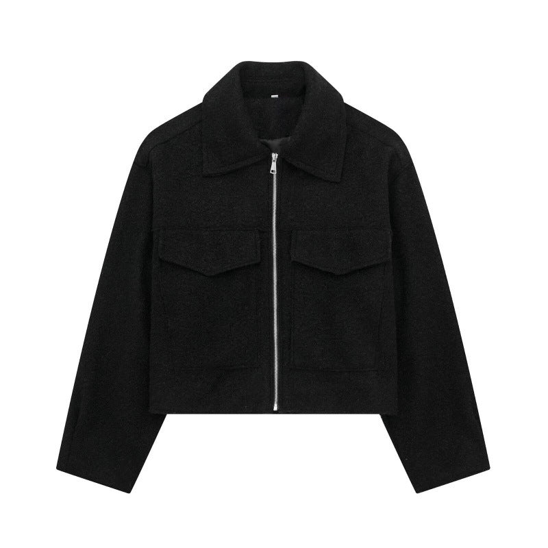 Nameria Street Style Short Zip Tweed Jacket