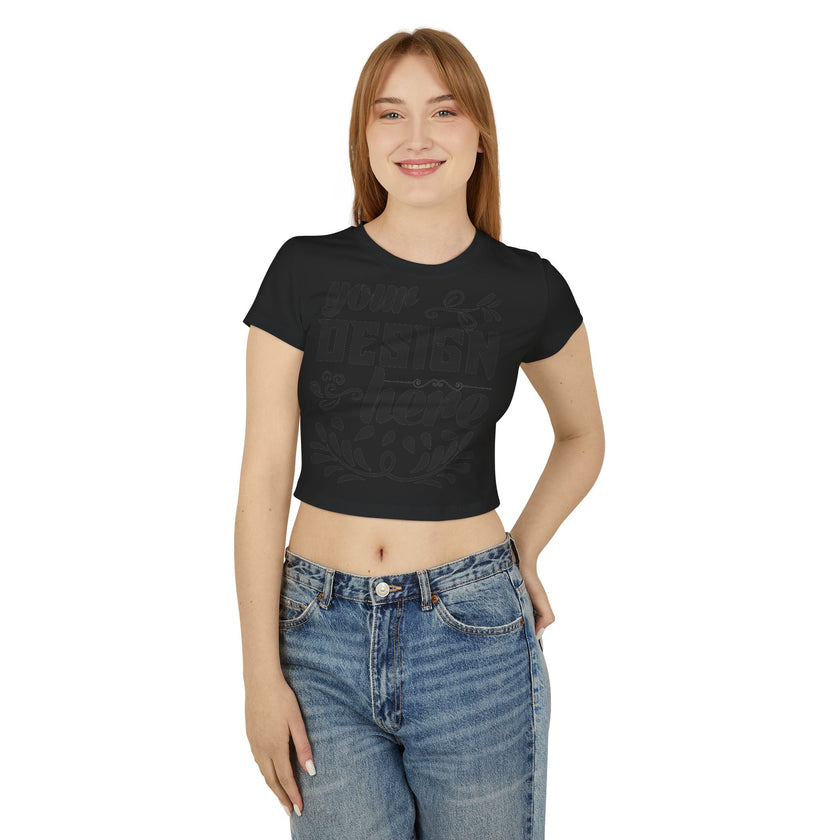Customizable Womens Baby Tee Organic Cotton Slim Fit T Shirt