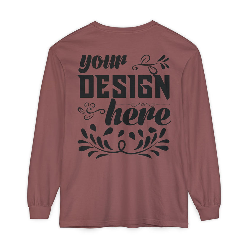 Customizable Comfort Colors 6014 Unisex Garment Dyed Long Sleeve T Shirt