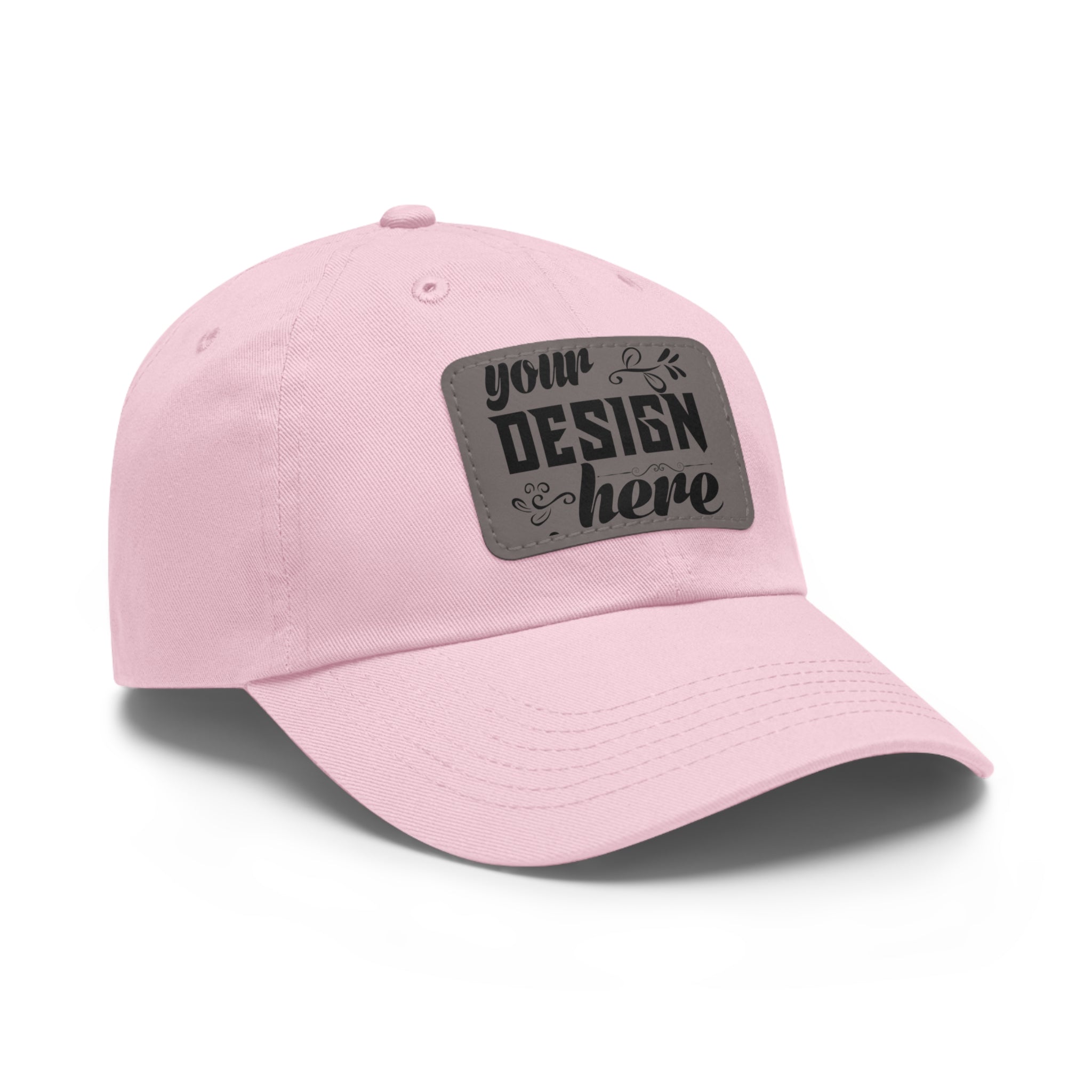 Customizable ValuCap VC300A Dad Hat with Faux Leather Patch Rectangle