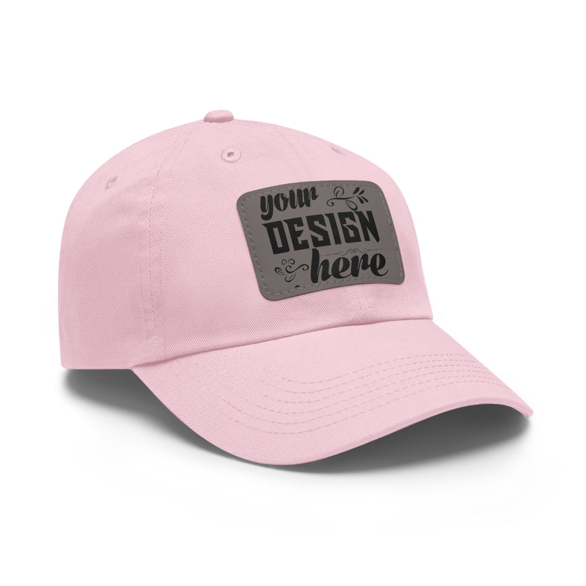 Customizable ValuCap VC300A Dad Hat with Faux Leather Patch Rectangle