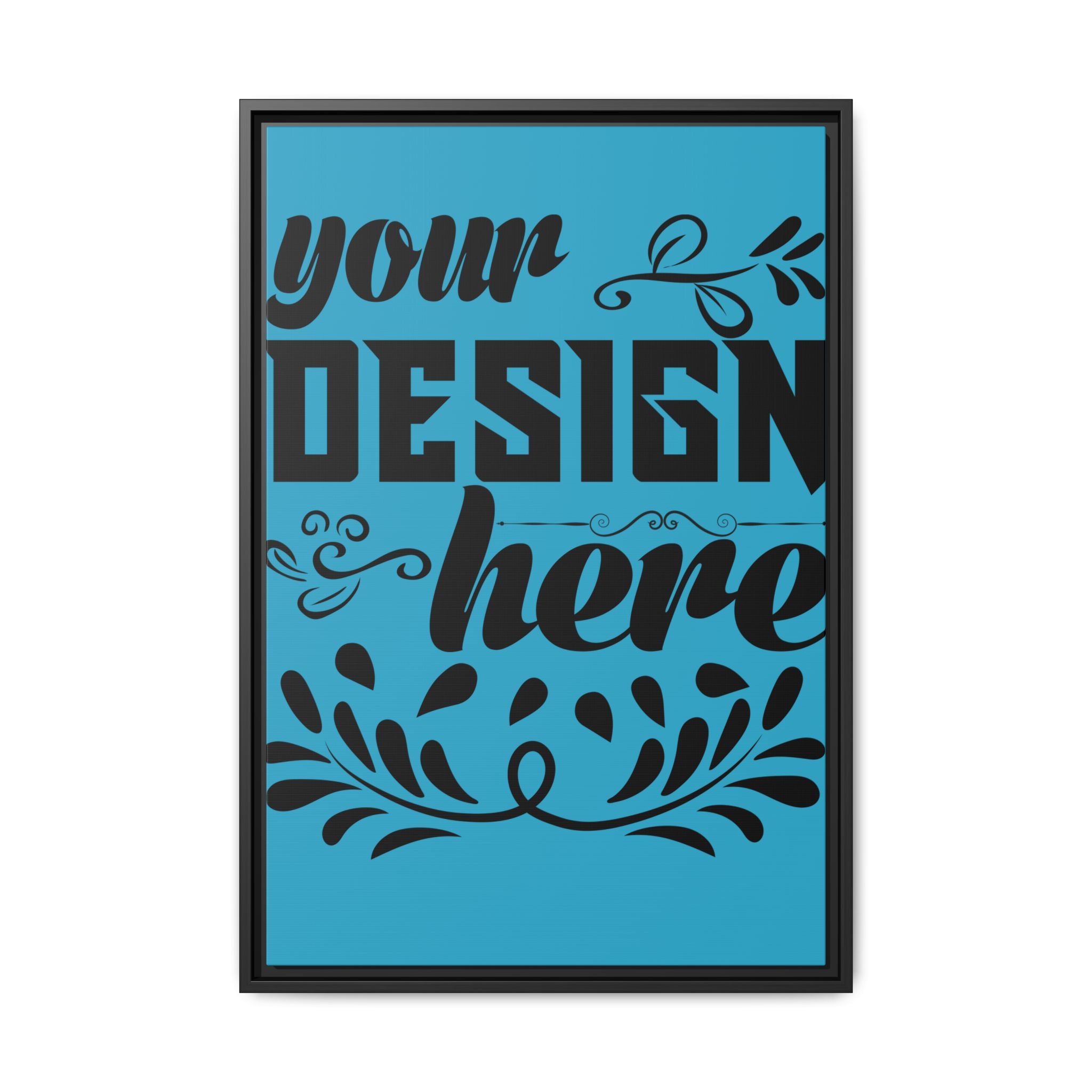 Customizable Framed Matte Canvas Print with Pinewood Frame Sawtooth Hanger