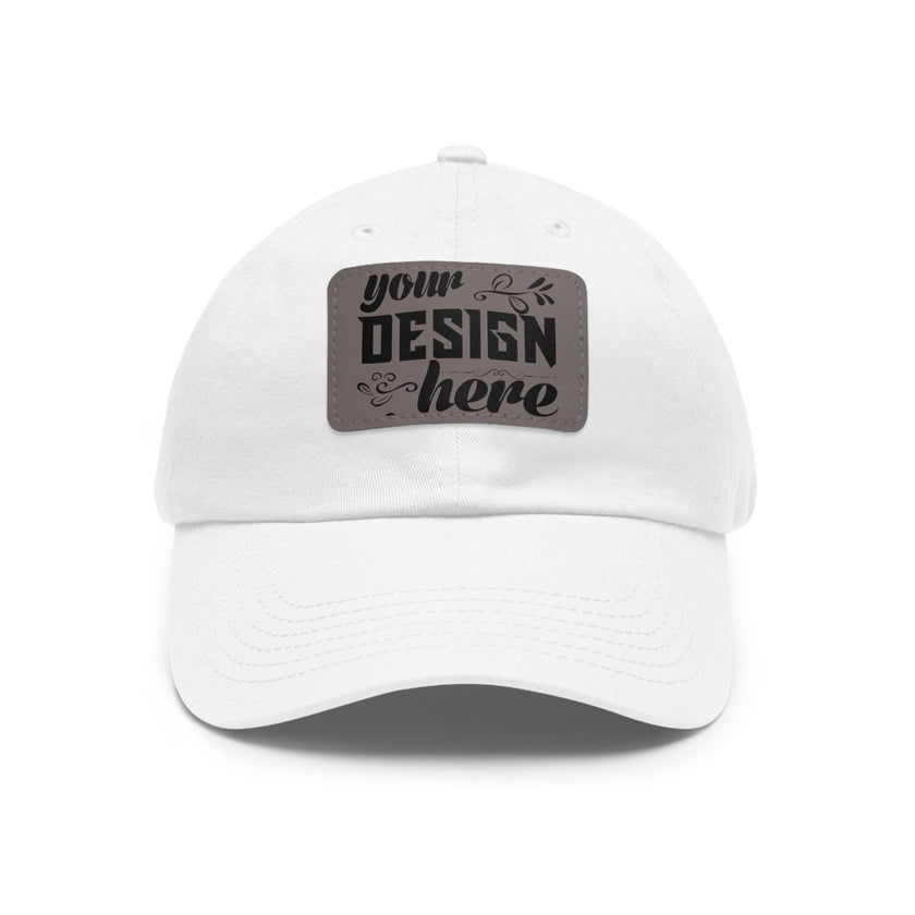 Customizable ValuCap VC300A Dad Hat with Faux Leather Patch Rectangle