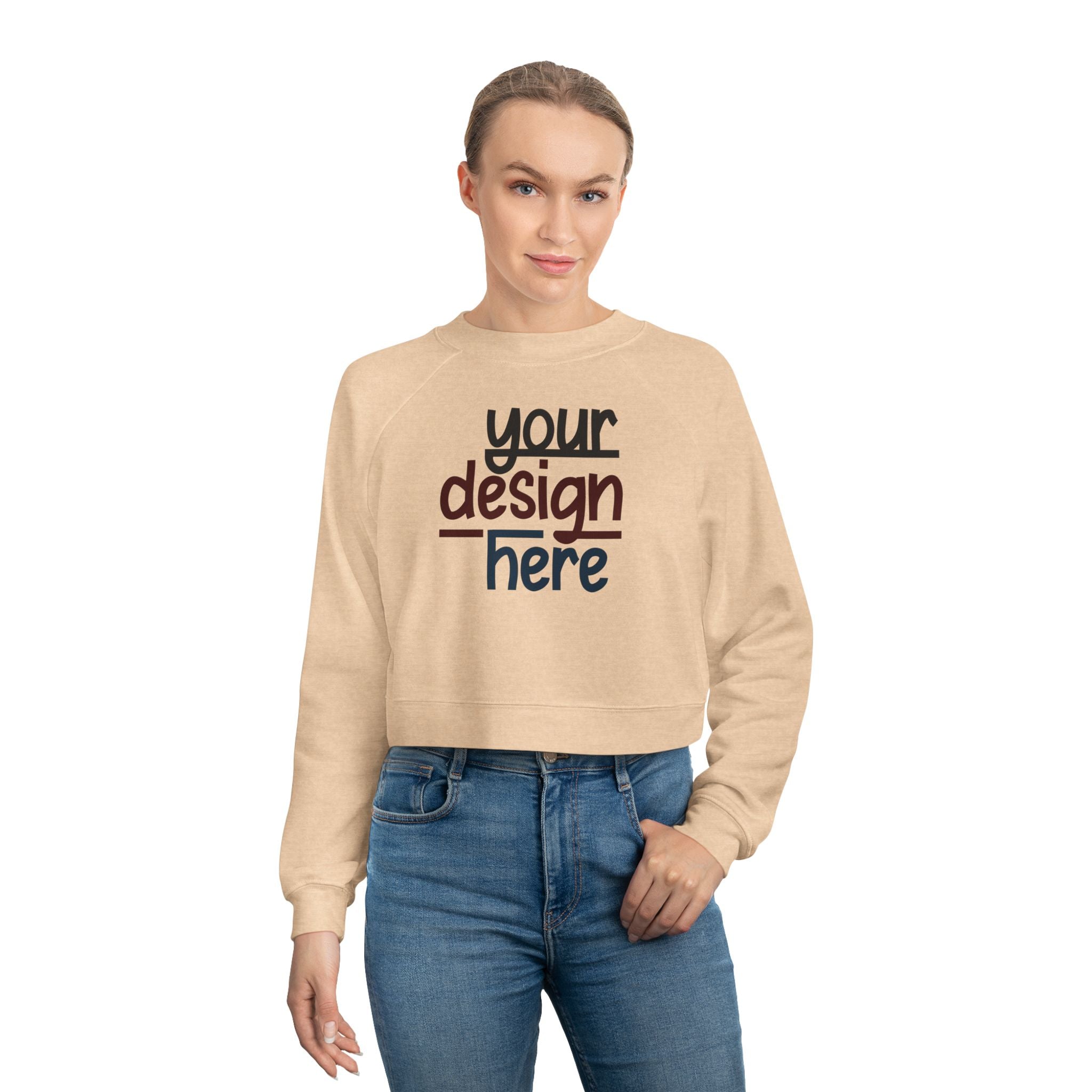 Customizable Bella+Canvas 7505 Womens Cropped Fleece Pullover