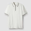 Nameria Mens Slim Fit Half Zip Polo Short Sleeve Cotton Blend