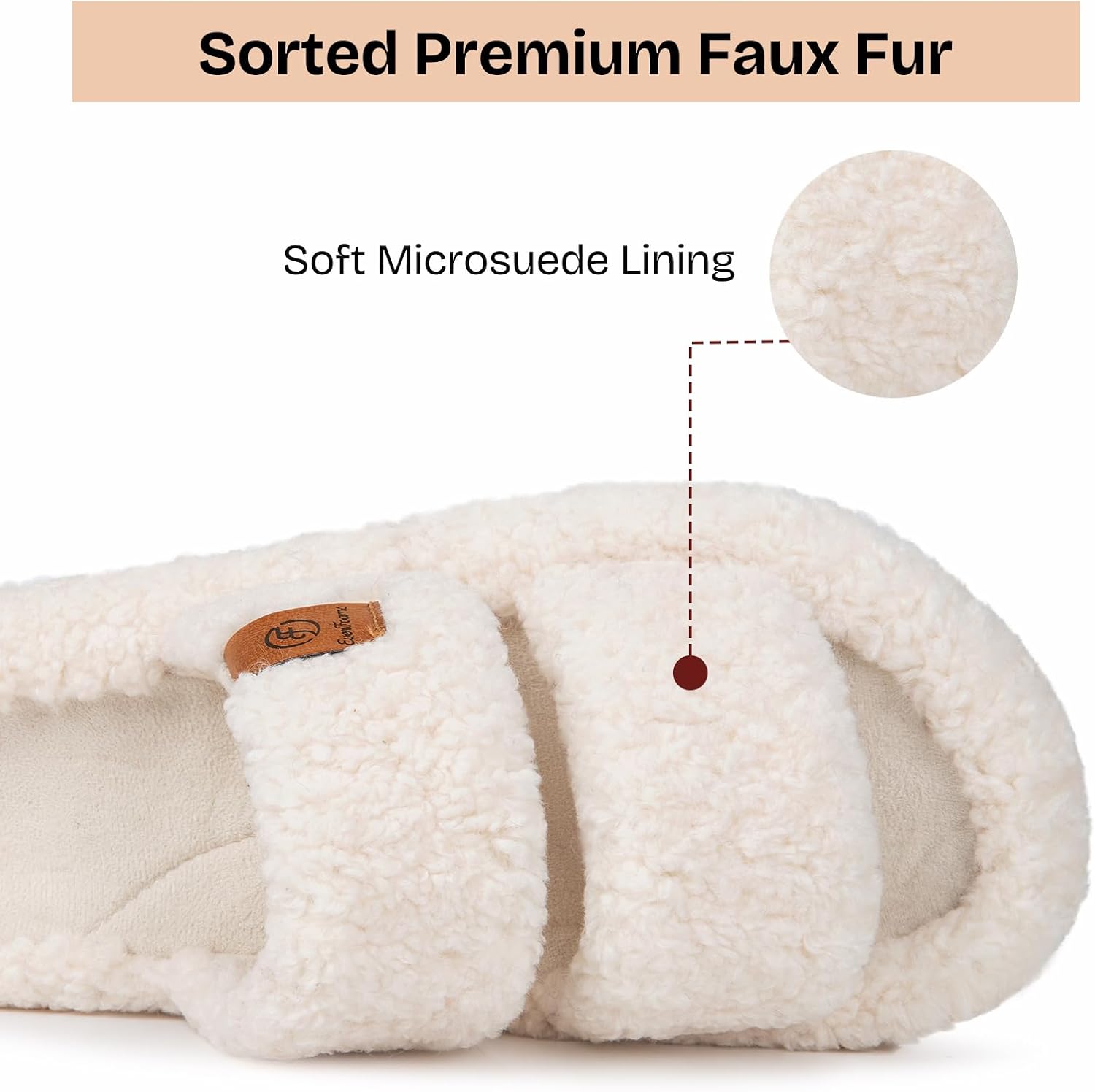 Womens Fuzzy Open-Toe Slippers Soft Comfy Memory Foam Indoor House Shoes