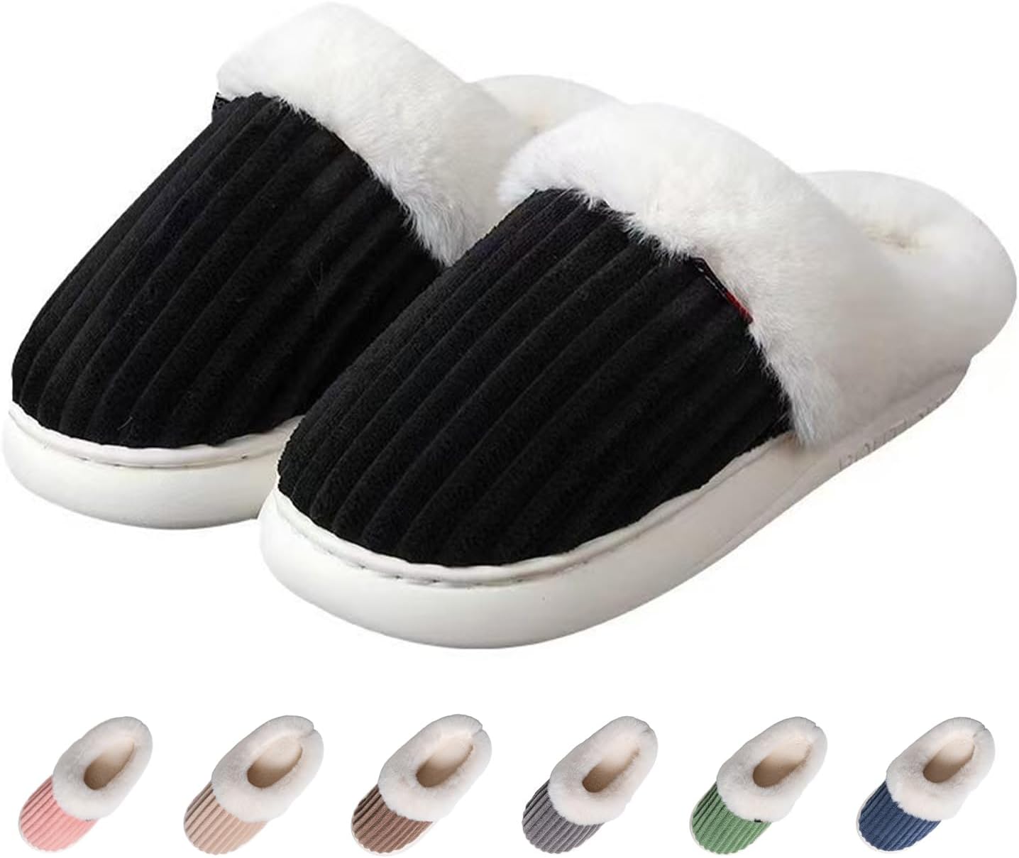 Women’s Ultra-Fuzzy Winter Slippers – Soft Plush Indoor & Outdoor Memory Foam House Shoes | Cozy Warm Slip-On Comfort