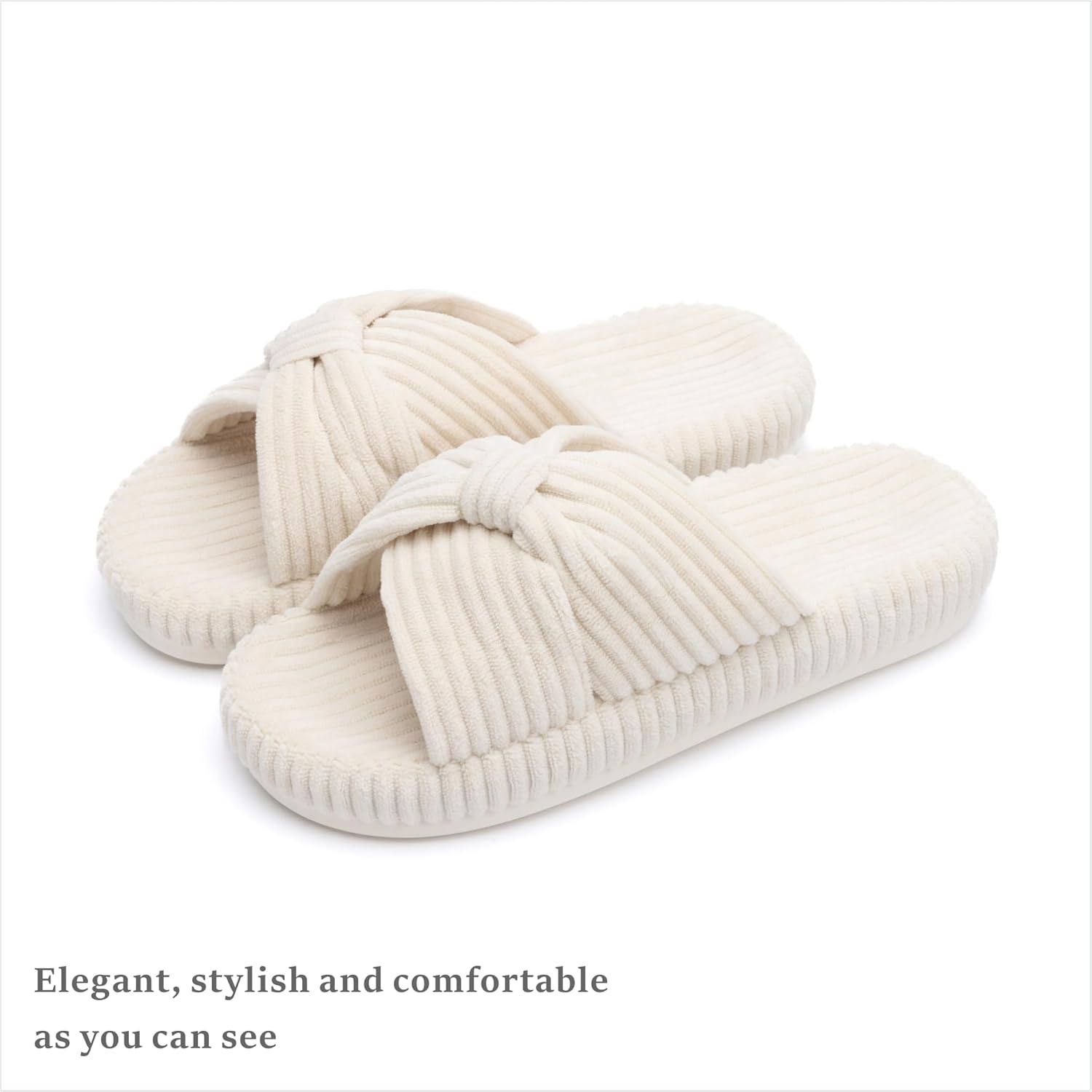 Slippers for Women Memory Foam House Bedroom Corduroy Bow Crossbands Slipper Shoes Comfy Trendy Gift Slippers