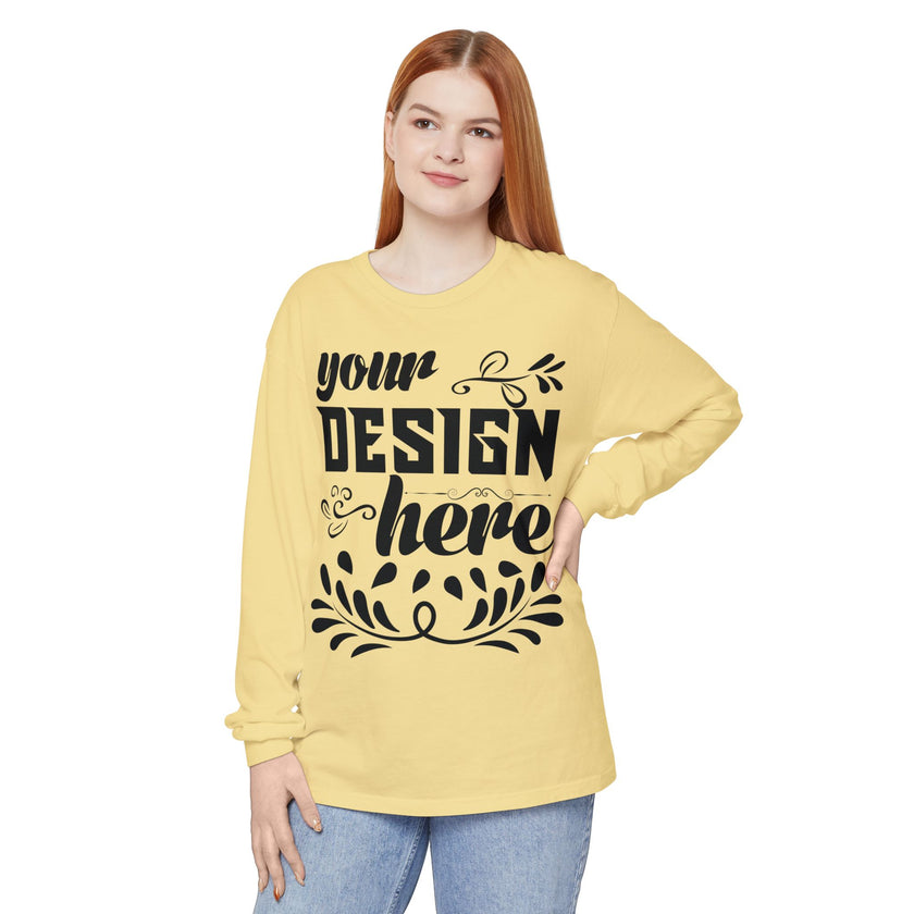 Customizable Comfort Colors 6014 Unisex Garment Dyed Long Sleeve T Shirt