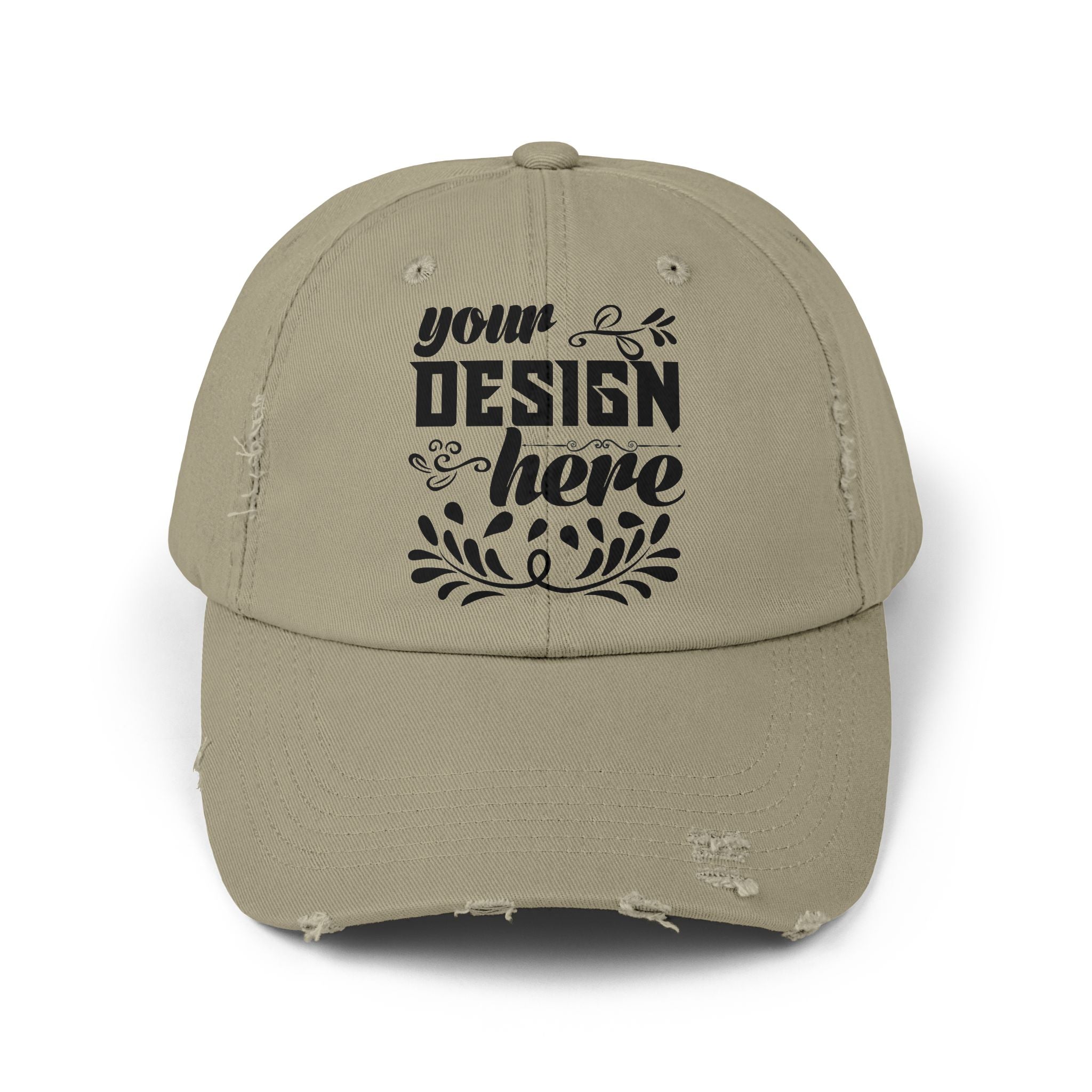 Customizable District DT600 Distressed Cotton Cap for Personalized Style