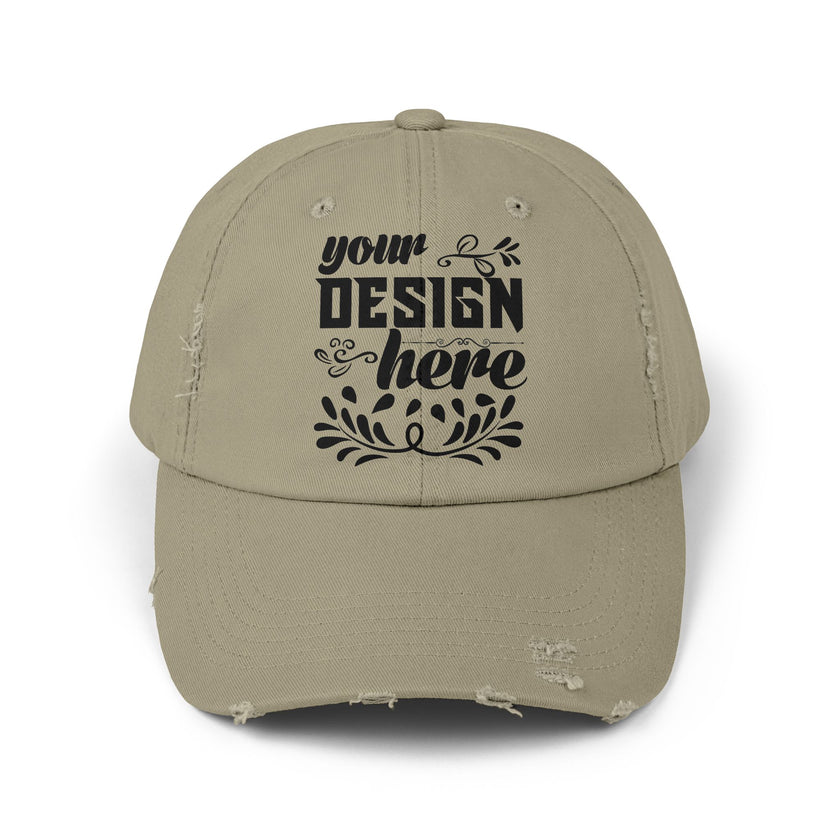 Customizable District DT600 Distressed Cotton Cap for Personalized Style