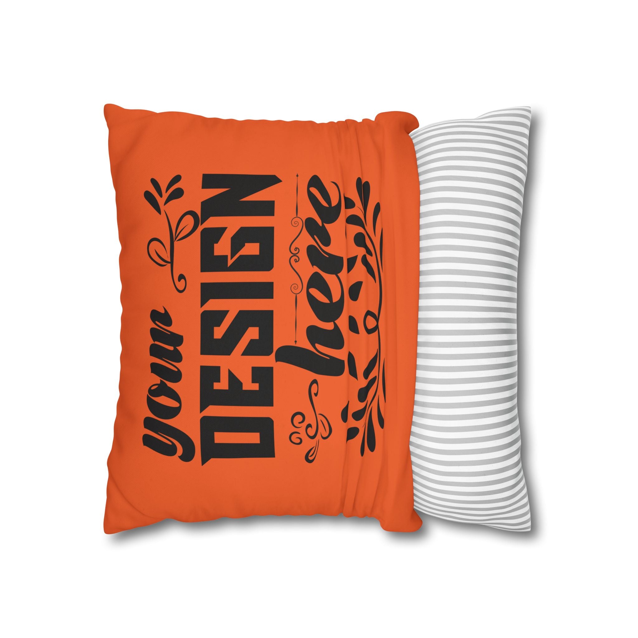 Customizable Square Poly Canvas Pillowcase with Concealed Zipper Closure