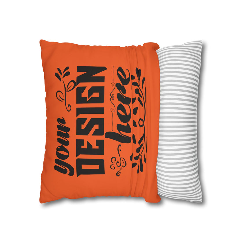 Customizable Square Poly Canvas Pillowcase with Concealed Zipper Closure