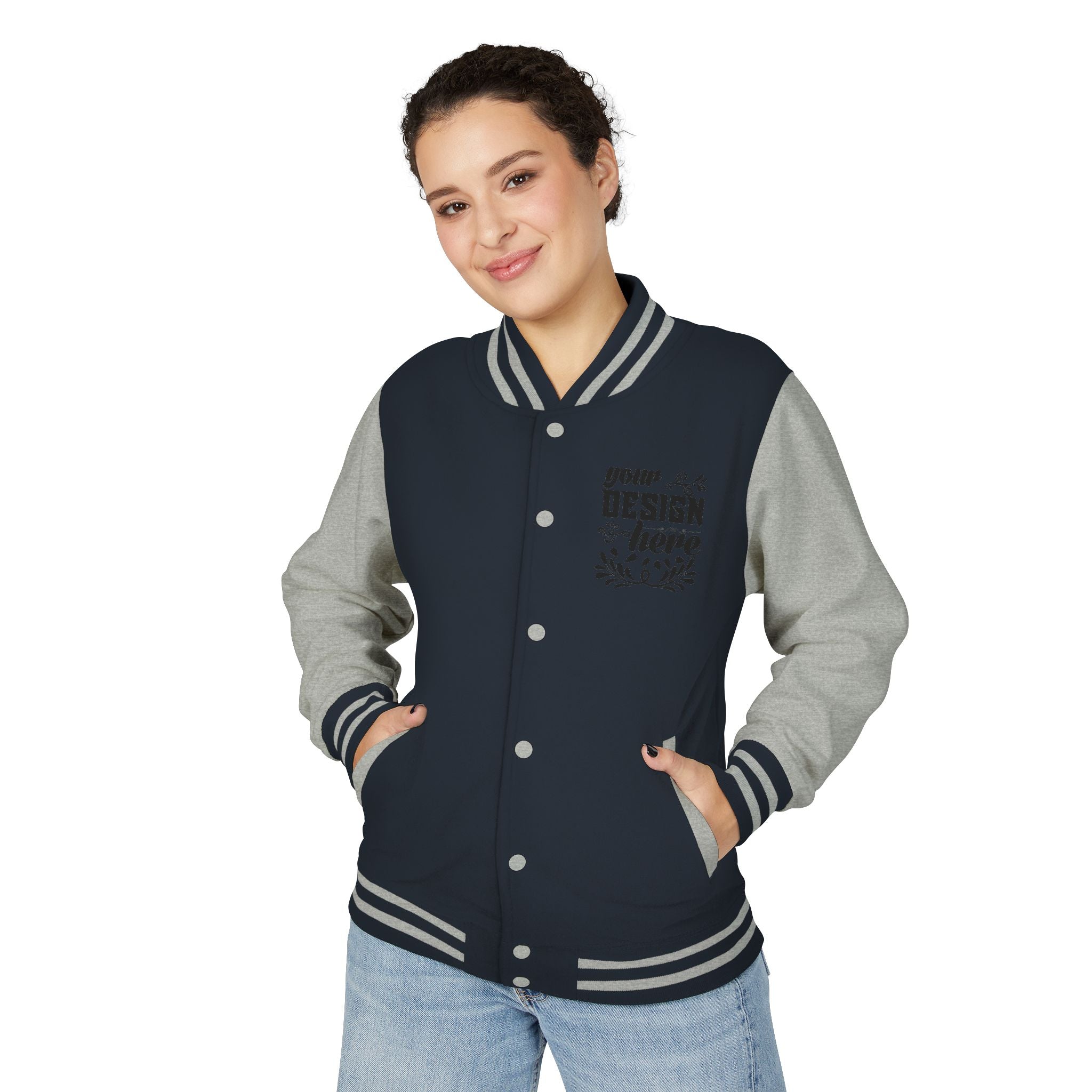 Customizable AWDis JH043 Unisex Heavyweight Letterman Jacket