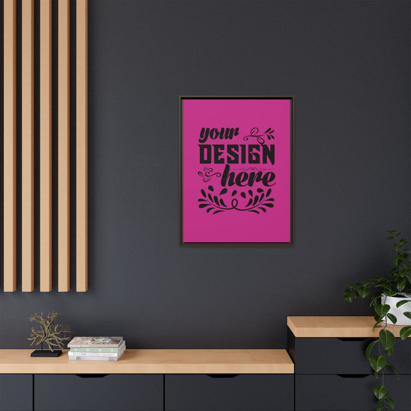 Customizable Framed Matte Canvas Print with Pinewood Frame Sawtooth Hanger