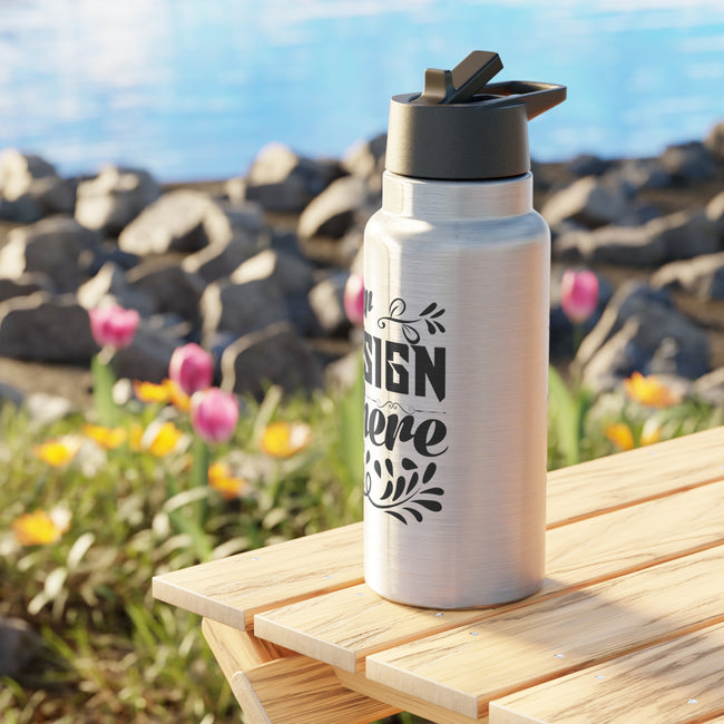 Customizable 32oz Stainless Steel Gator Tumbler Bottle with Straw Lid