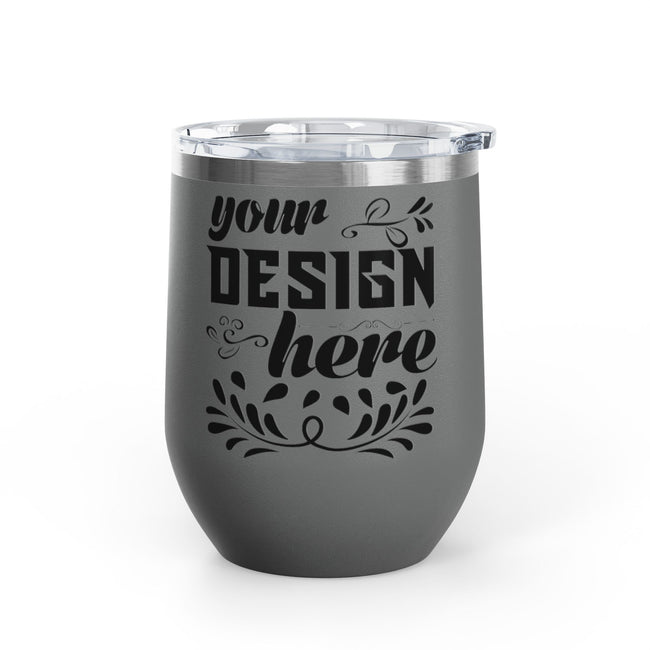 Customizable Polar Camel 12oz Stainless Steel Wine Tumbler Cup Lid