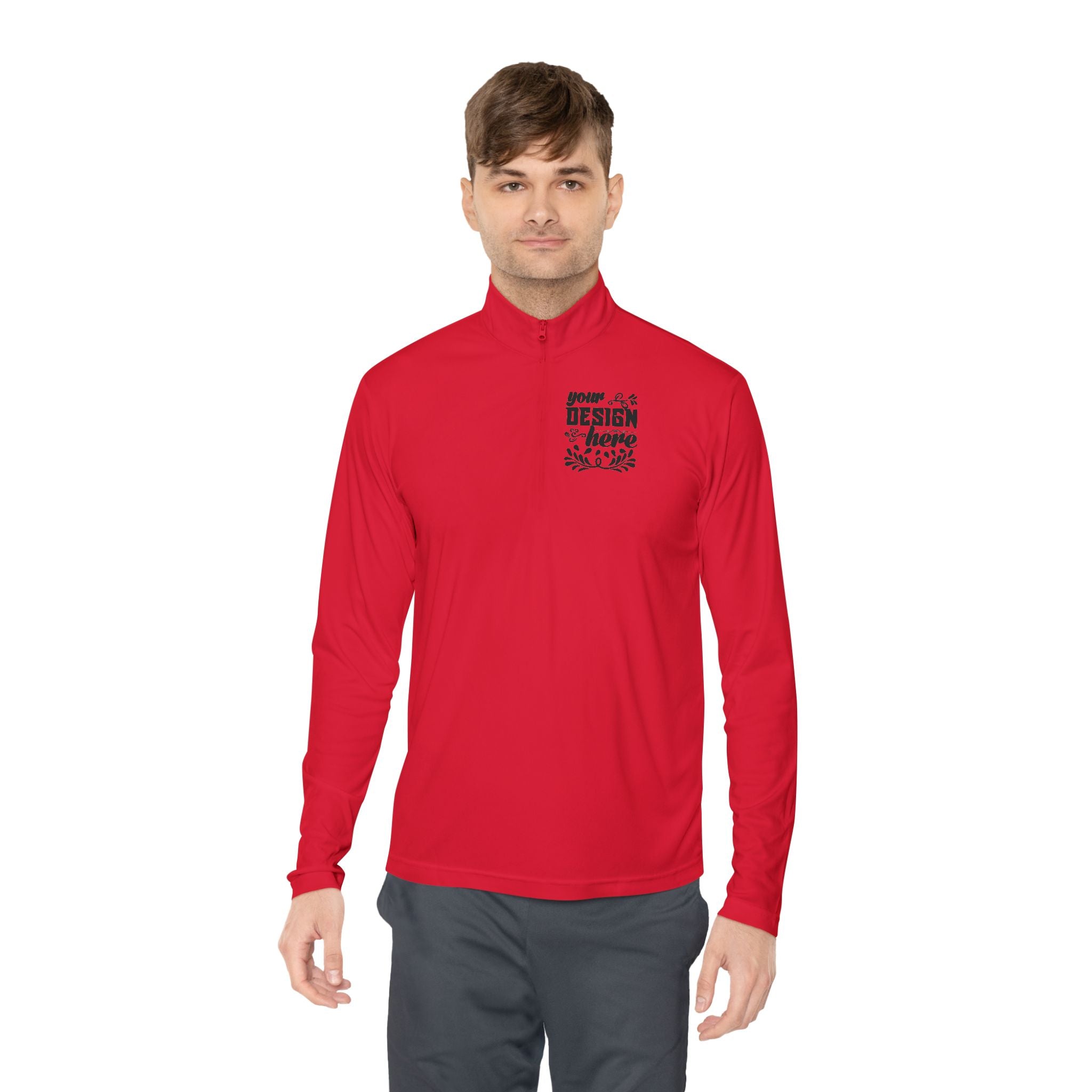 Customizable Sport Tek ST357 Unisex Lightweight Polyester Quarter Zip Pullover