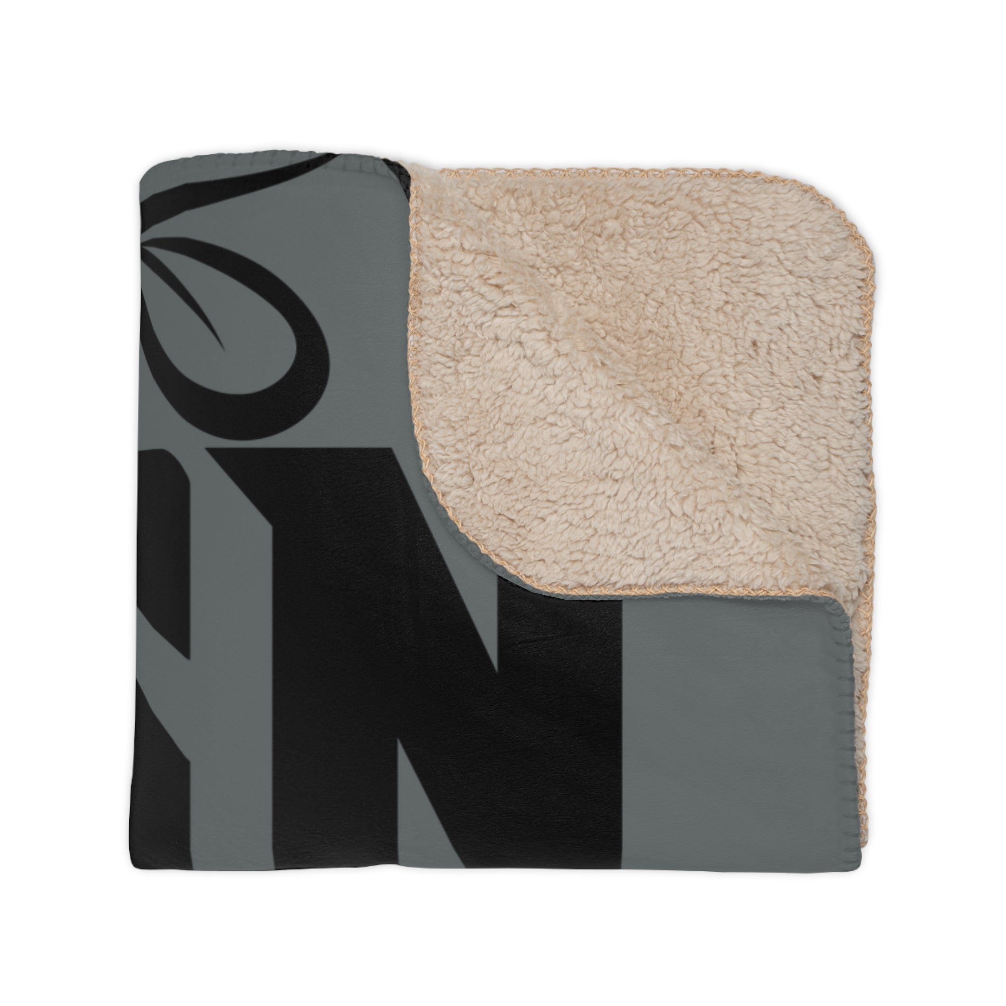 Customizable Tan Sherpa Blanket One Sided Print Soft Sherpa Back