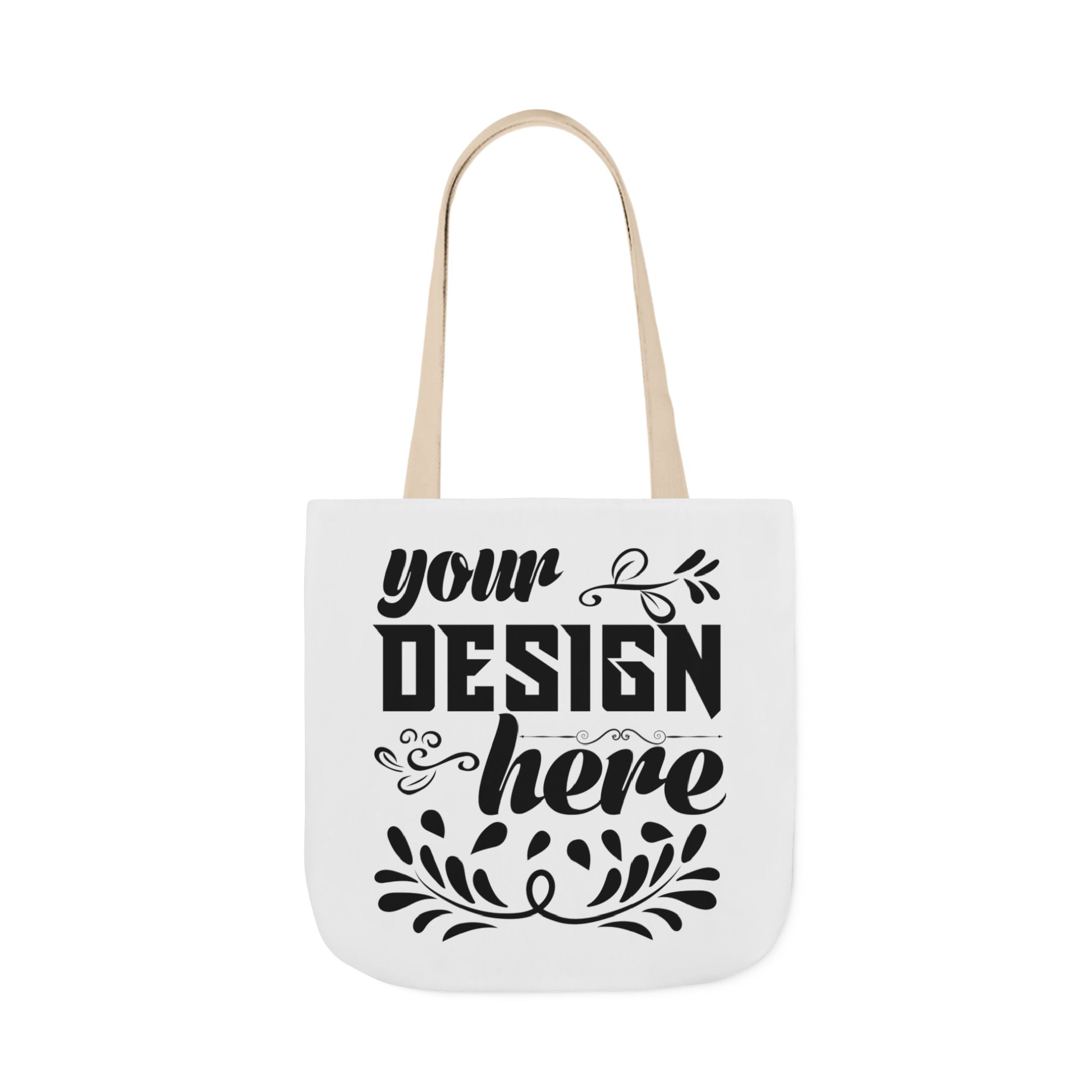 Customizable Canvas Tote Bag With 5 Color Strap Options All Over Print