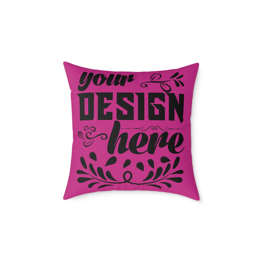 Customizable Square Poly Canvas Pillow with Insert Double-Sided Print