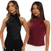 Nameria High Neck Backless Halter Top