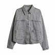Nameria Womens Denim Collar Shirt
