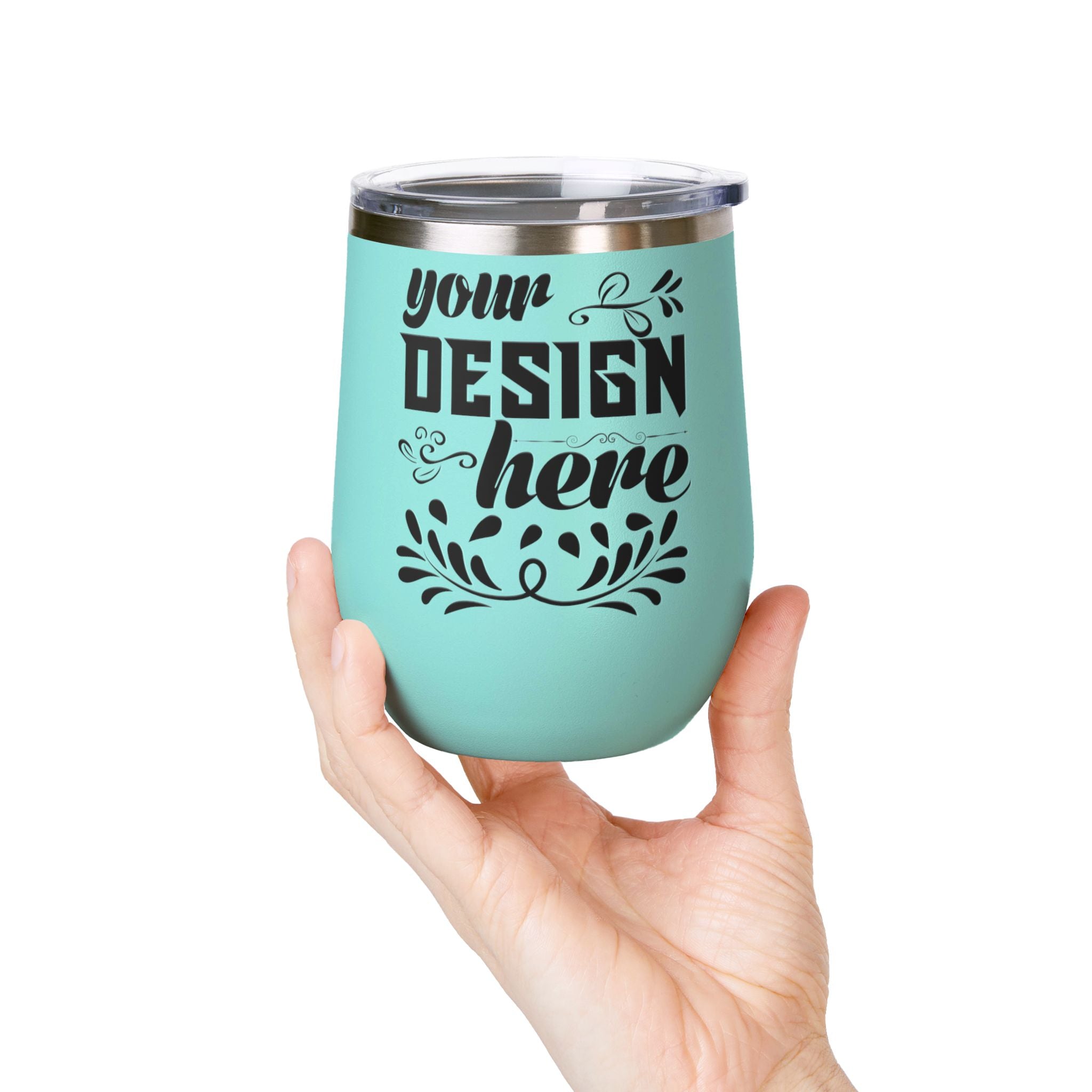 Customizable Polar Camel 12oz Stainless Steel Wine Tumbler Cup Lid