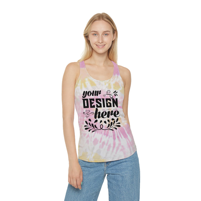 Customizable Colortone 3400 Tie Dye Racerback Tank Top