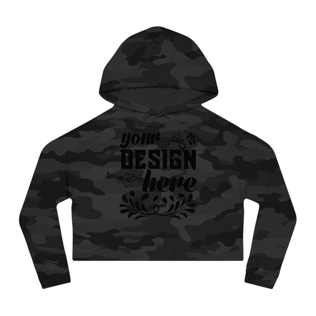 Customizable Independent Trading Women Cropped Hooded Sweatshirt