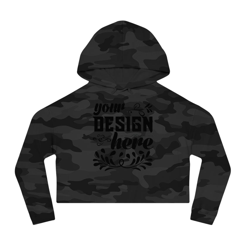 Customizable Independent Trading Women Cropped Hooded Sweatshirt