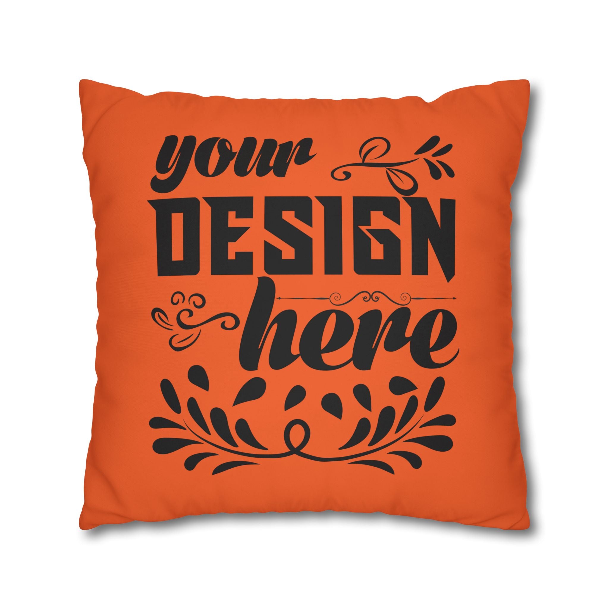 Customizable Square Poly Canvas Pillowcase with Concealed Zipper Closure