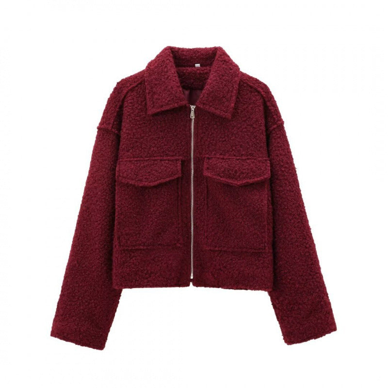 Nameria Street Style Short Zip Tweed Jacket