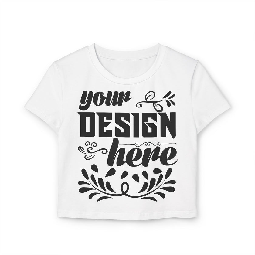 Customizable Womens Baby Tee Organic Cotton Slim Fit T Shirt