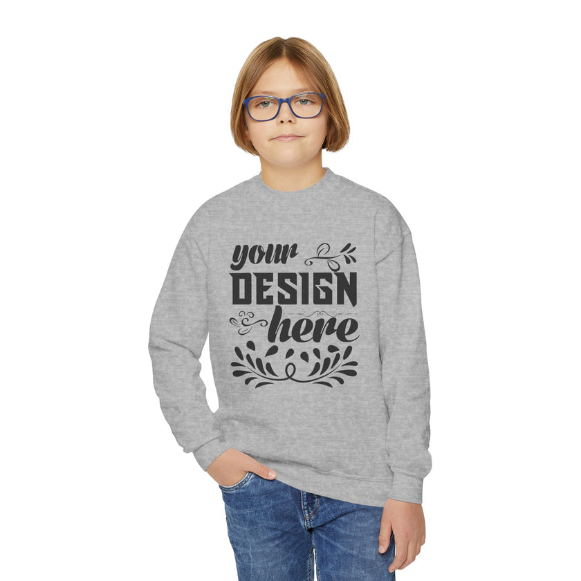 Customizable Gildan 18000B Youth Heavy Blend Crewneck Sweatshirt
