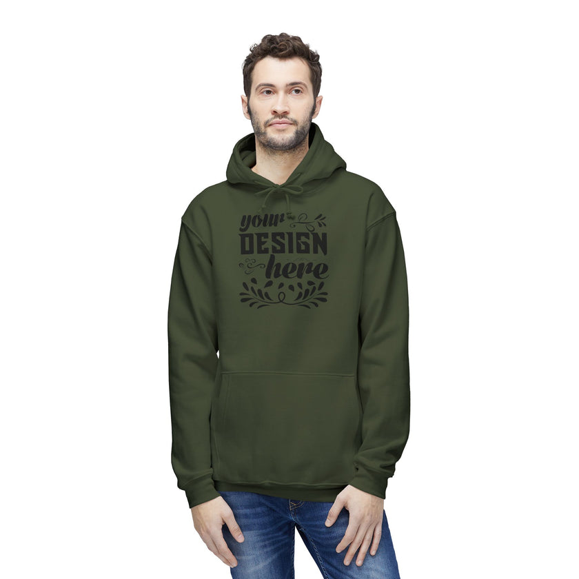 Customizable Bayside 960 Unisex Heavyweight Hooded Sweatshirt Made in US