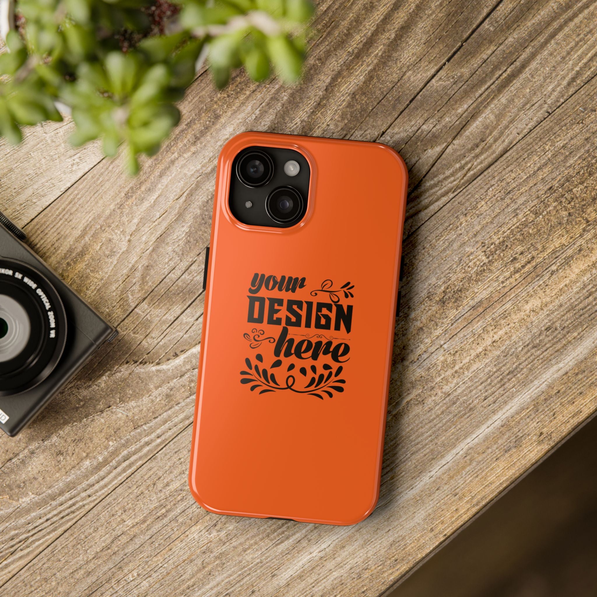 Customizable Tough Phone Case Glossy Dual Layer Wireless Charging