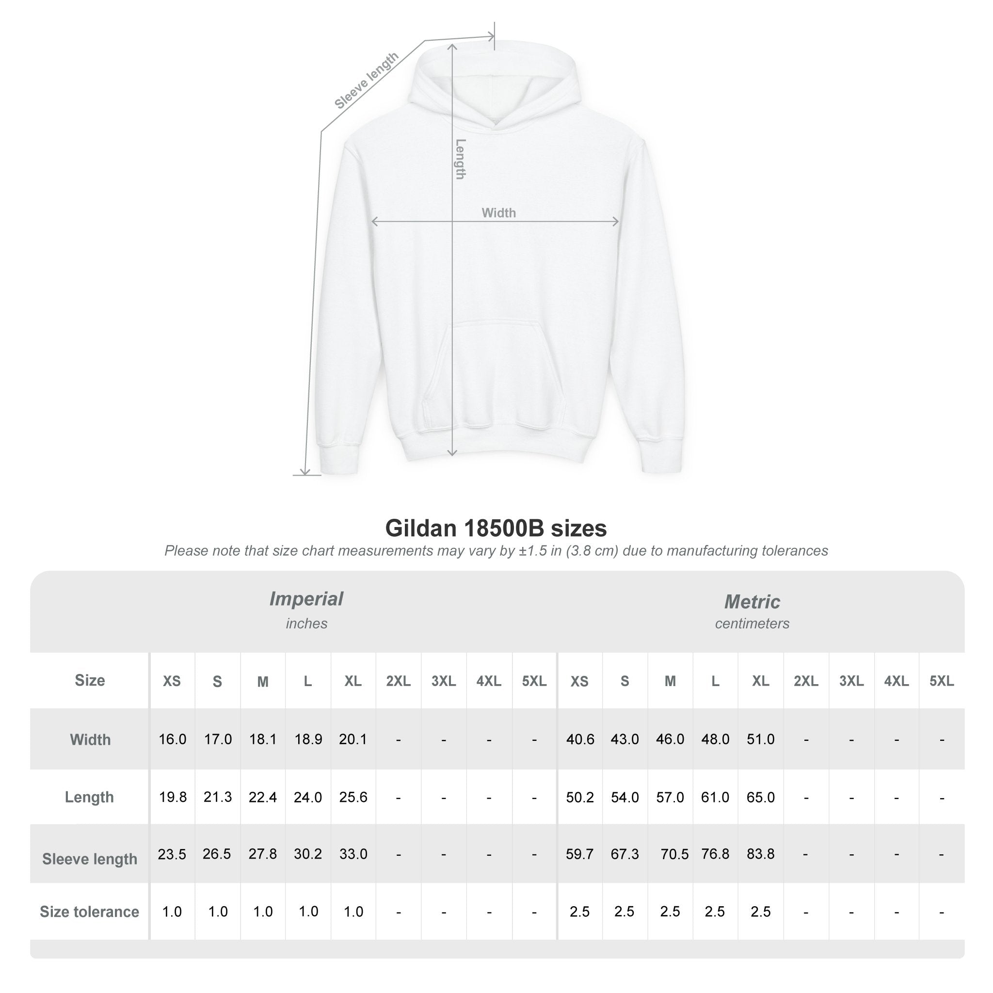 Gildan 18500B Unisex Youth Hoodie 