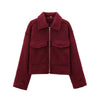 Nameria Street Style Short Zip Tweed Jacket