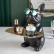 Modern Bulldog Decorative Tray Sculpture Minimal Table Organizer 