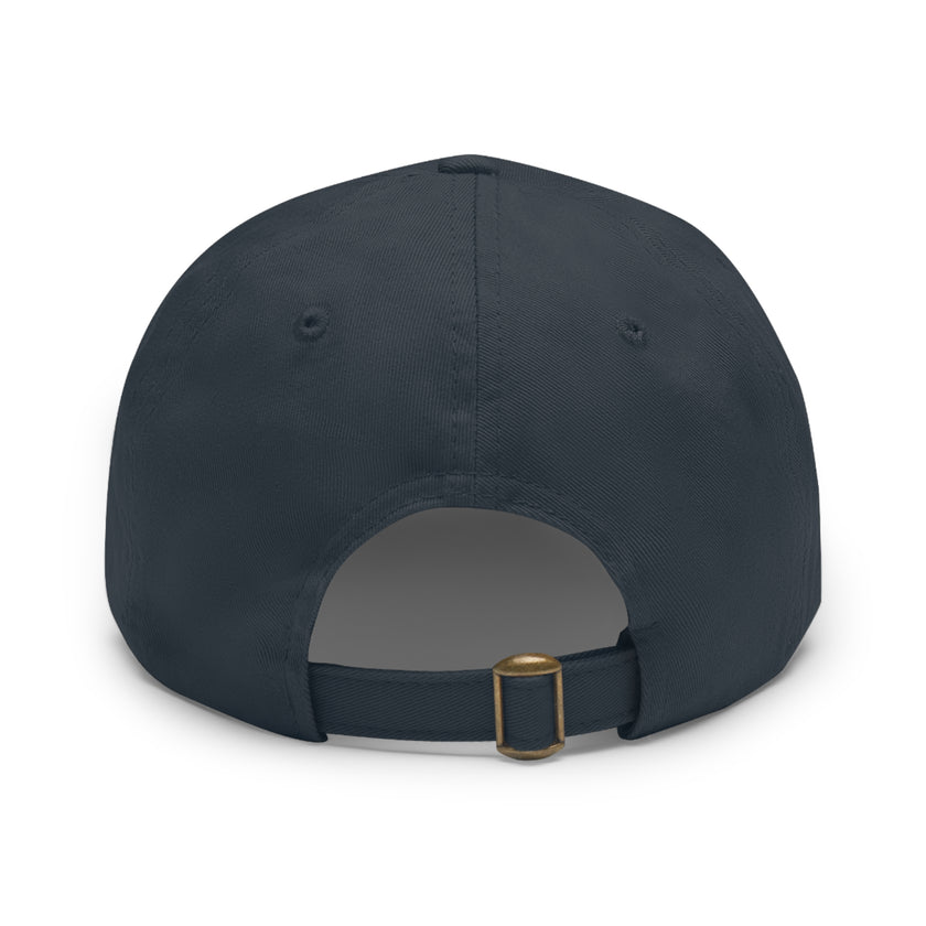 Customizable ValuCap VC300A Dad Hat with Round PU Leather Patch Front