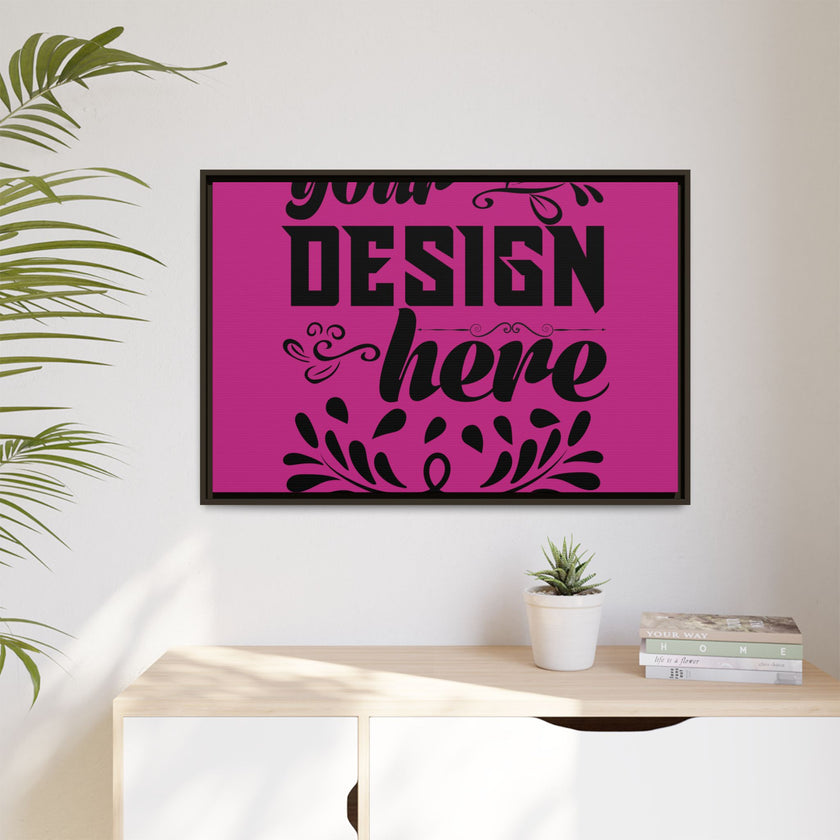 Customizable Framed Matte Canvas Print with Pinewood Frame Sawtooth Hanger