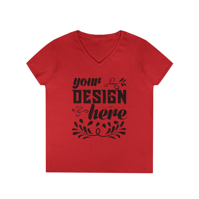 Customizable Gildan 5V00L Womens V Neck T Shirt Semi Fitted Cotton