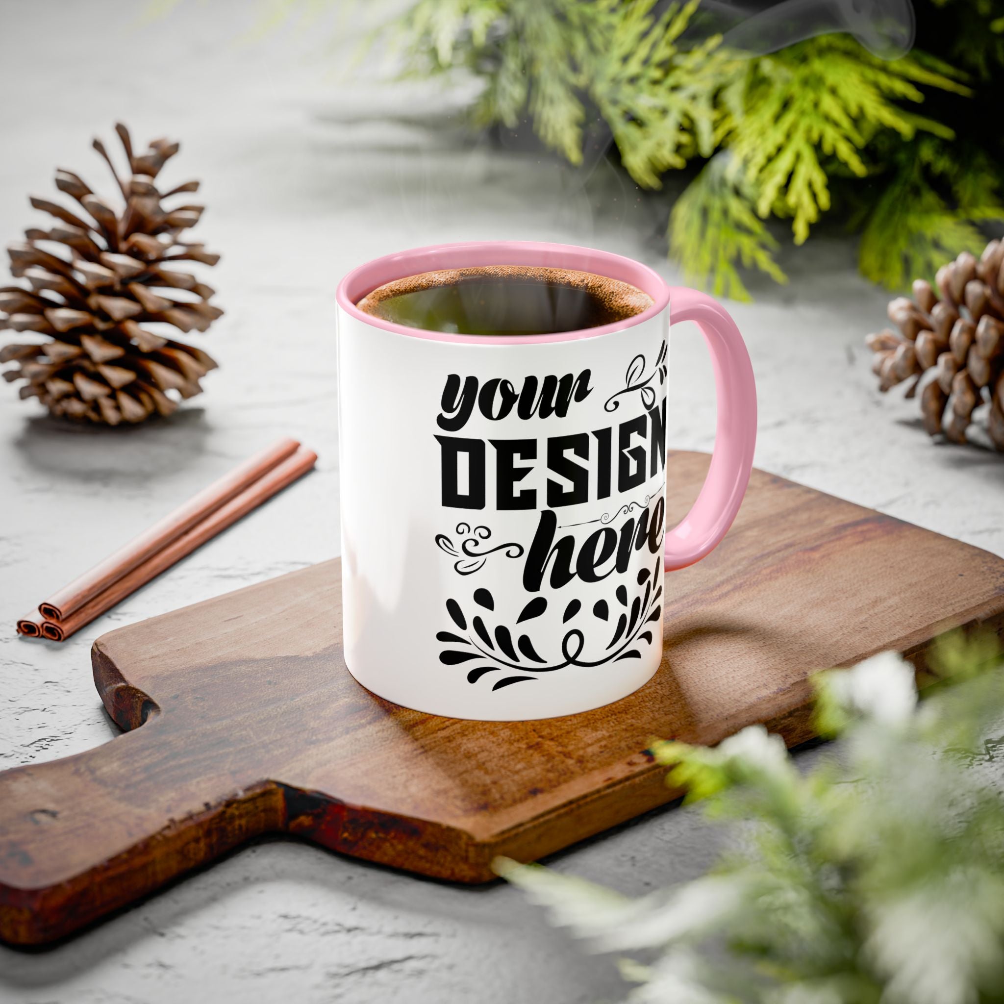 Customizable Glossy Ceramic Accent Mug 11oz and 15oz